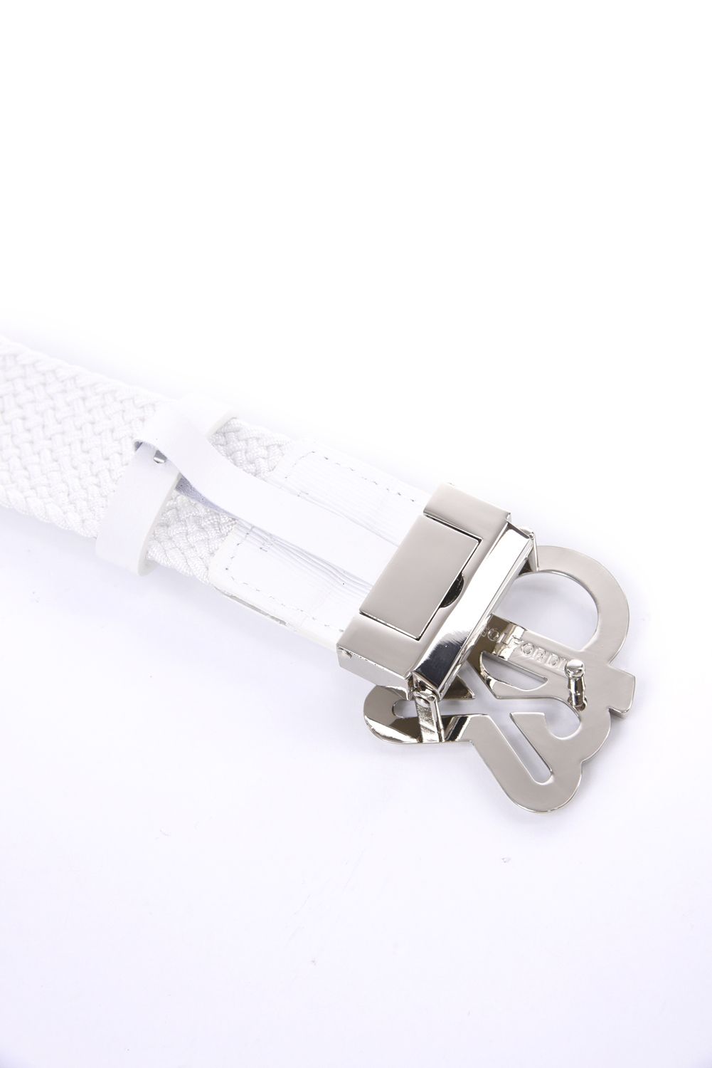 【26AW】 EL. STRETCH MESH BELT / オリジナルスカルバックル メッシュベルト (ホワイト)