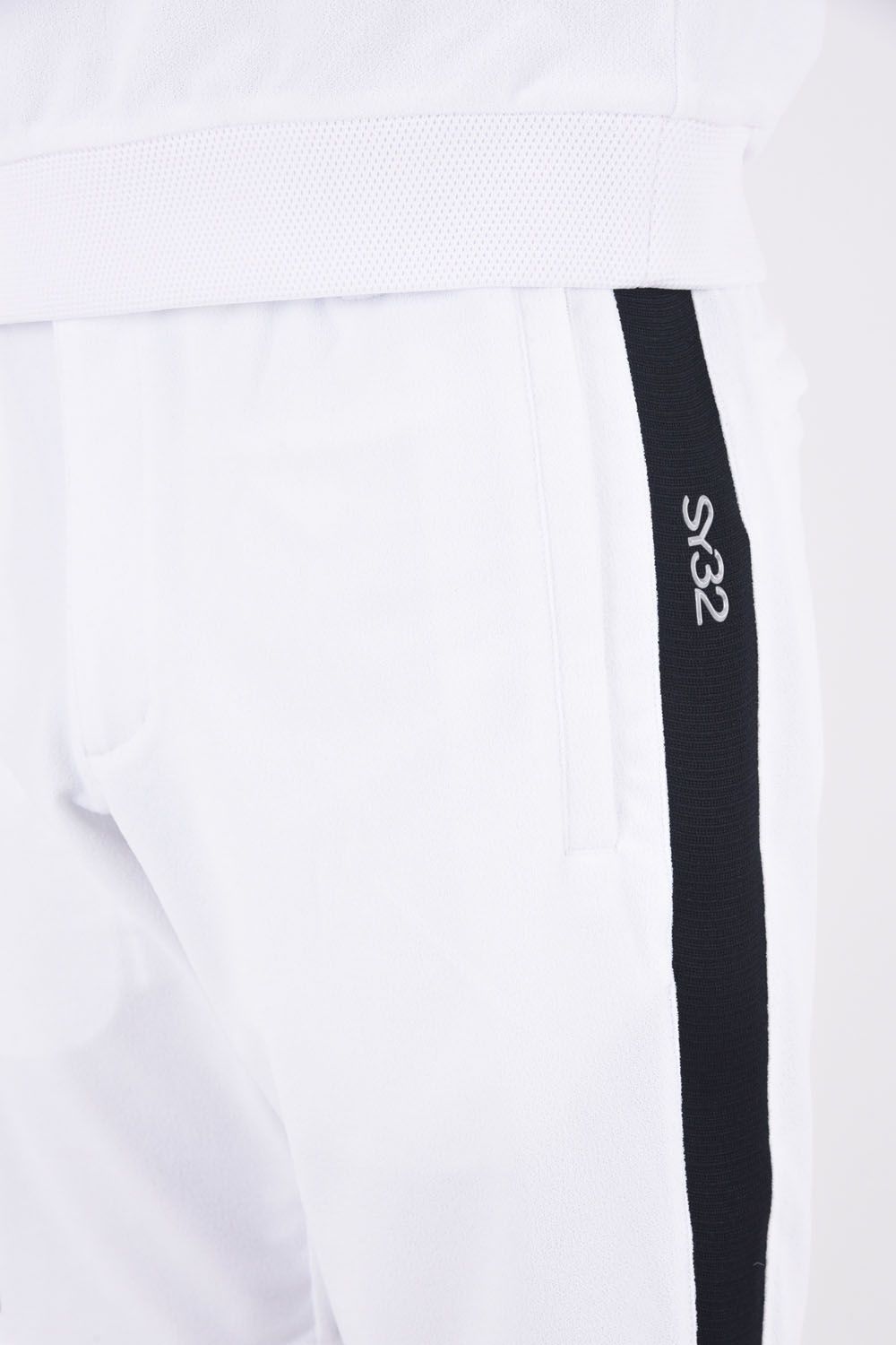 【ABSOLUTE】 CARVICO PANTELLERIA SIDE MESH SHORTS / ロゴ カルビコ ストレッチ ショートパンツ (ホワイト)