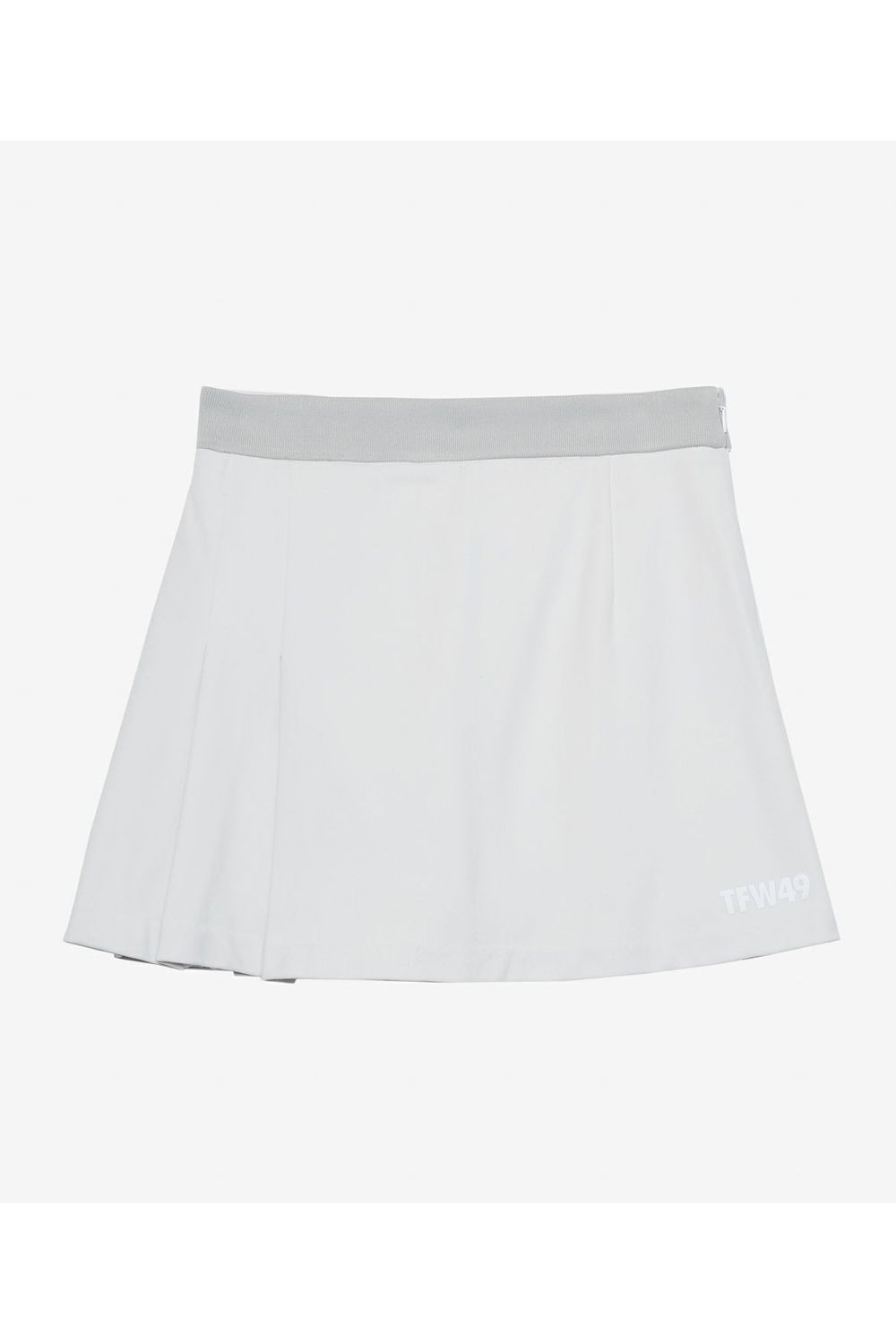 【25AW】【レディース】 MULTI PURPOSE WRAP PLEATED SKIRT / ニットウエストリブ バックプリーツスカート (ライトグレー)