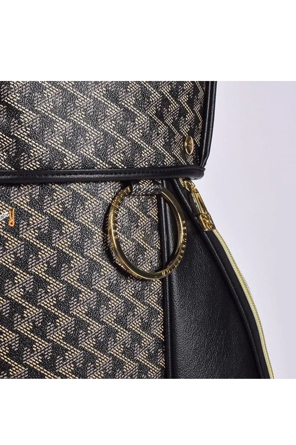 【26SS】【銀行振込・代金引換不可】【返品・交換不可】 RALLINA (ラリーナ) / ブランドオリジナルテキスタイル カートタイプ キャディバッグ （ダークブラック）*