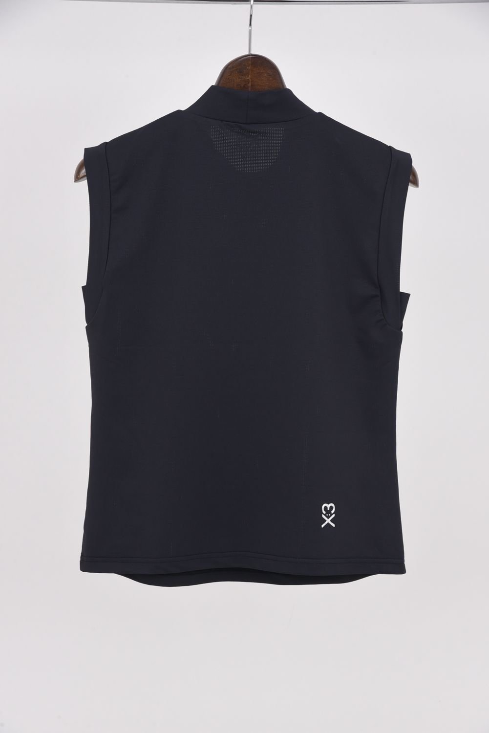 【26SS】【レディース】 DOT MESH NS MOCK TEE / ドットメッシュ ブランドロゴ ノースリーブ モックネックTシャツ (ブラック)