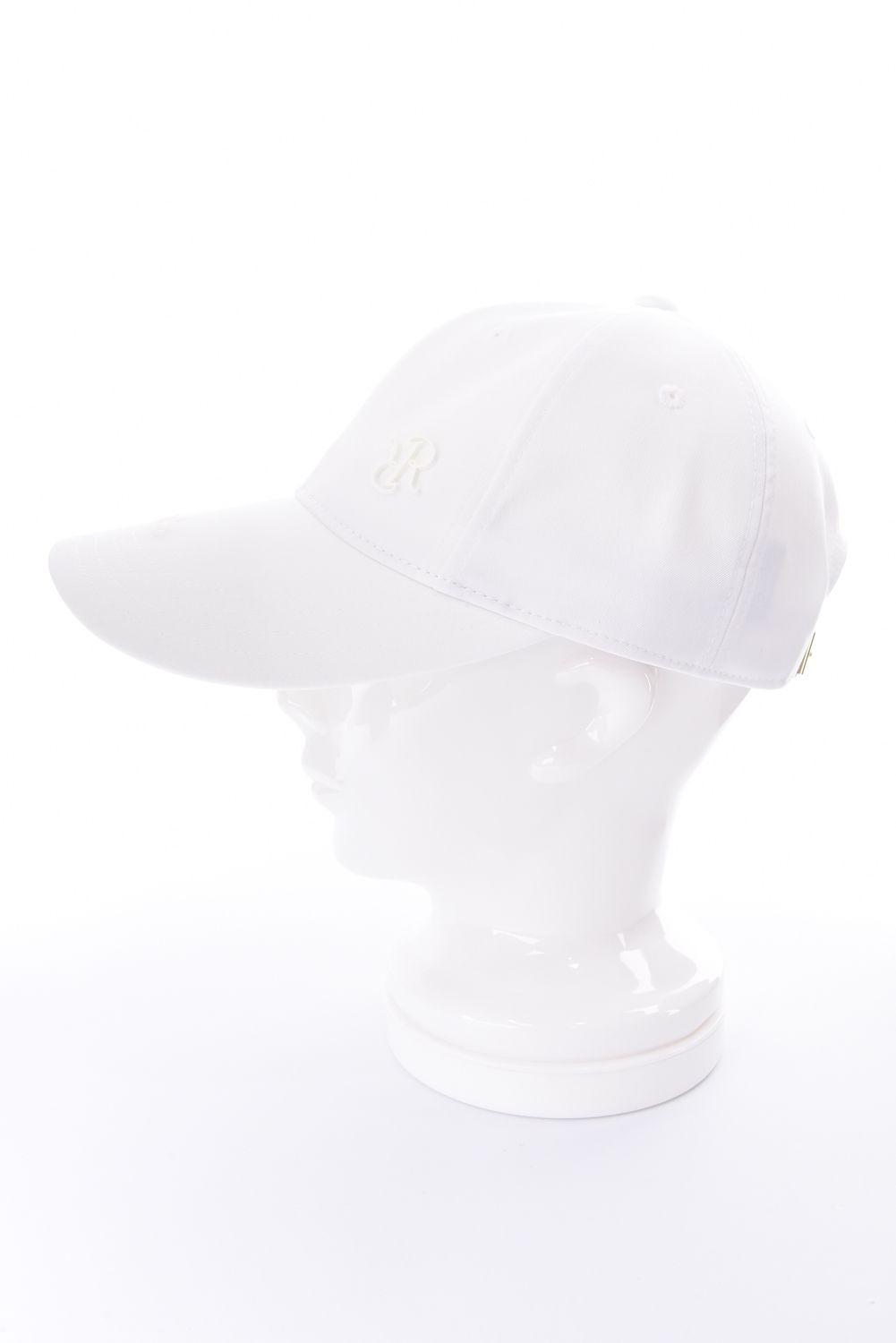 【26SS】 WIDE BRIM CAP / ブランドロゴ刺繍 本革ベルト つば広キャップ (ホワイト)*