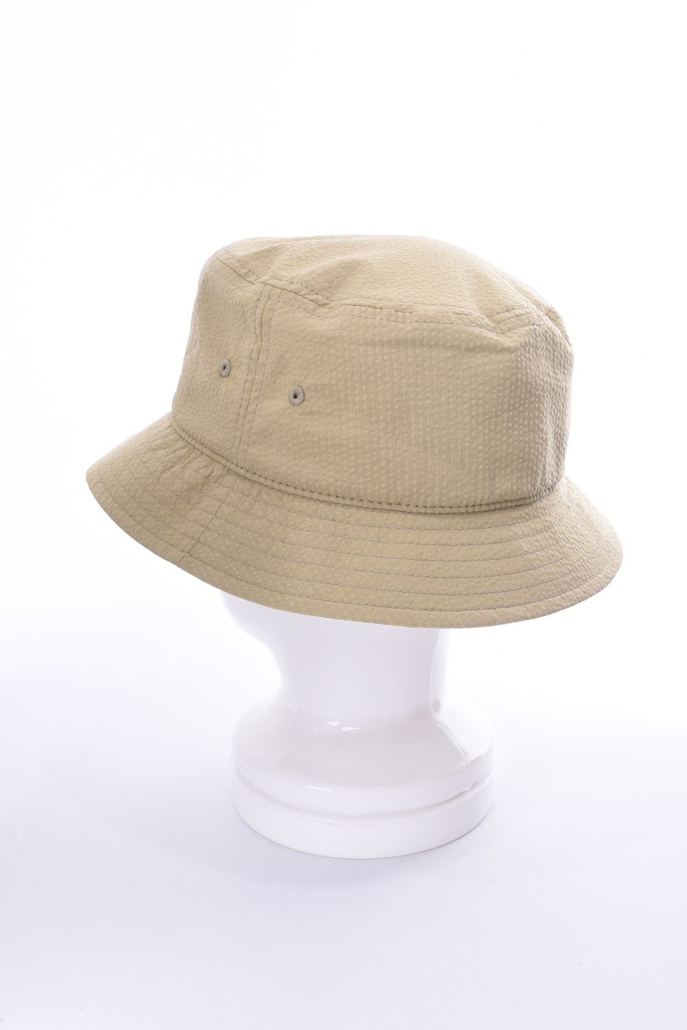 MS SEERSUKER HAT / シアサッカー バケットハット (ベージュ)