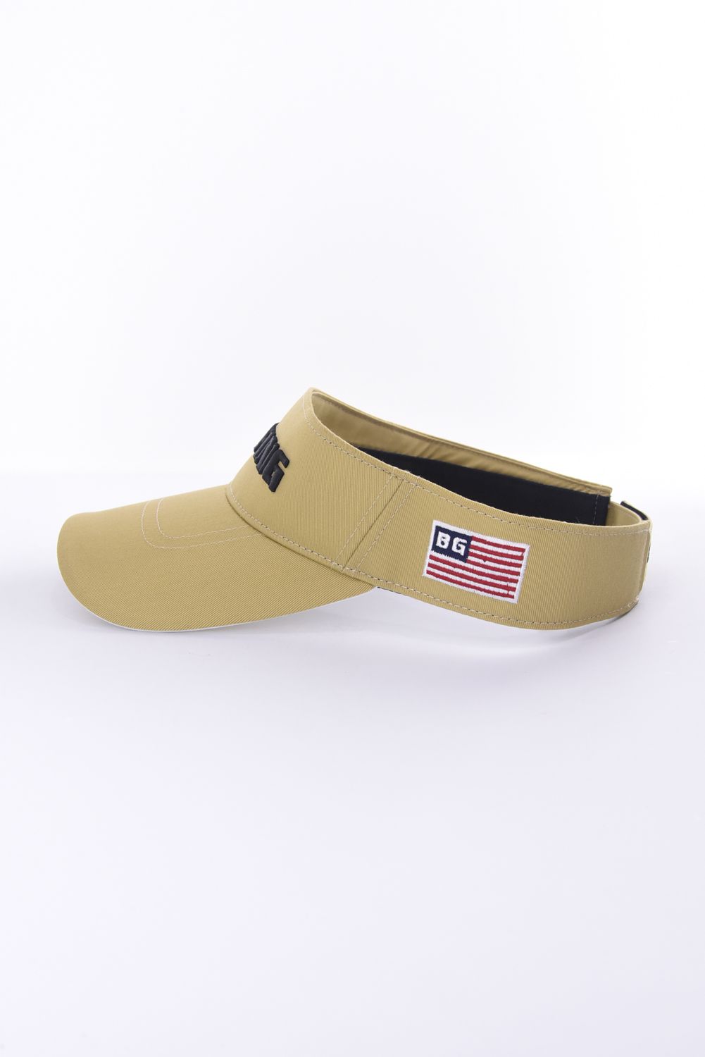 MENS BASIC VISOR / ブランドロゴ刺繍 ベーシック サンバイザー (ベージュ)