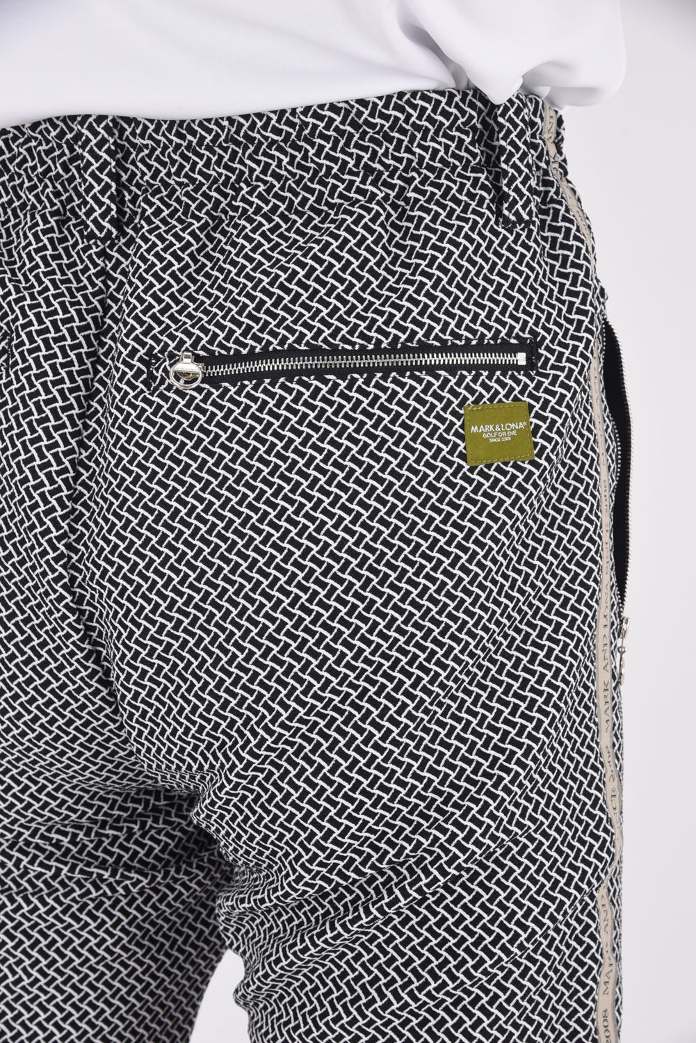 GARDA JERSEY PANTS / イントレチャートパターン ハイストレッチ ジャージーパンツ (ブラック)