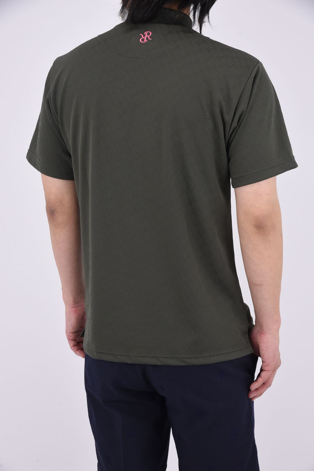 【25SS】 MENS GM JACQUARD MOCK NECK / ジャガード モックネックTシャツ (カーキ)