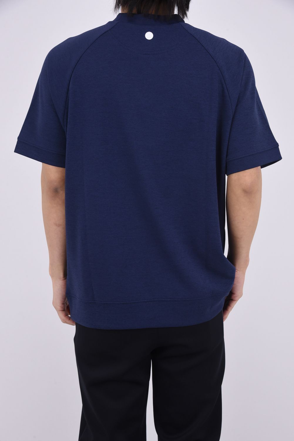 【26SS】 MEN’S COLLEGE LOGO HIGHNECK / カレッジロゴ リラックスフィット モックネックTシャツ (ネイビー)