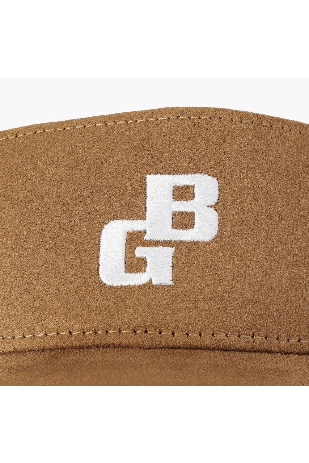 【26AW】 MEN’S SUEDE SMALL BG LOGO VISOR / スウェード素材 スモールBGロゴ サンバイザー (ベージュ)
