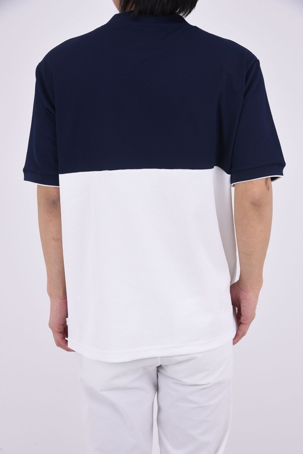 【26SS】 Kūlina Pohāpohā Bicolor Mockneck（Kolepa Stamp） / バイカラー ショートスリーブ モックネックTシャツ (ネイビー/ホワイト)