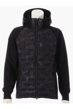 【25AW】 MEN'S HYBRID DOWN PARKA / ストレッチタフタ ダイヤモンドロゴ ハイブリッドダウンジップパーカー (ブラック/カモ)