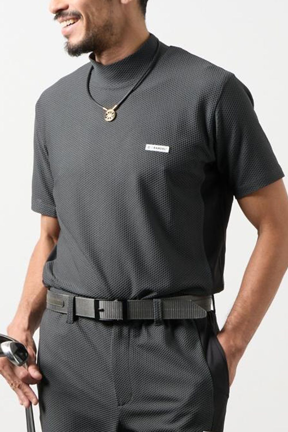 【26SS】 DRY WAFFLE SWITCH MOCK / ドライワッフルスウィッチモックネック (チャコールグレー)