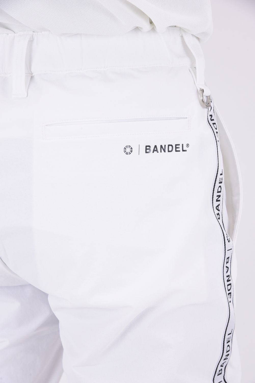 WATER REPELLENT PIPING LONGPANTS / 4WAY ストレッチ 撥水素材 ロゴテープ ロングパンツ (ホワイト)