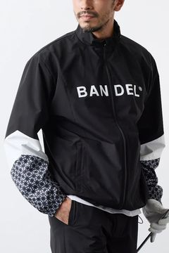 【25AW】 SWITCH SLEEVE WIND STOPPER / 異素材切り替え ブランドロゴ ウィンドストッパージャケット (ブラック)