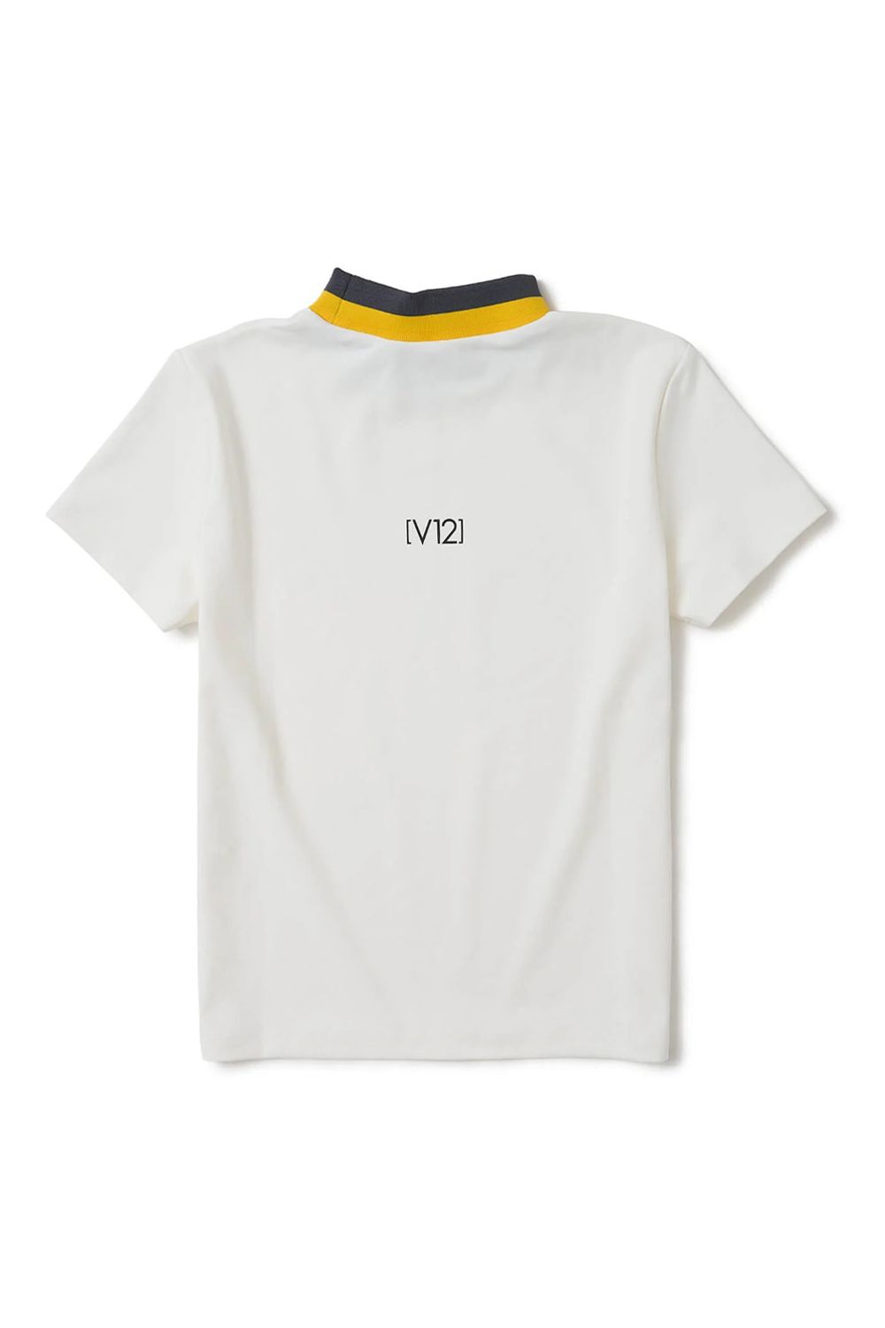 【26SS】【レディース】 ONE HAND MOCK / バイカラージャカード モックネックTシャツ (ホワイト)