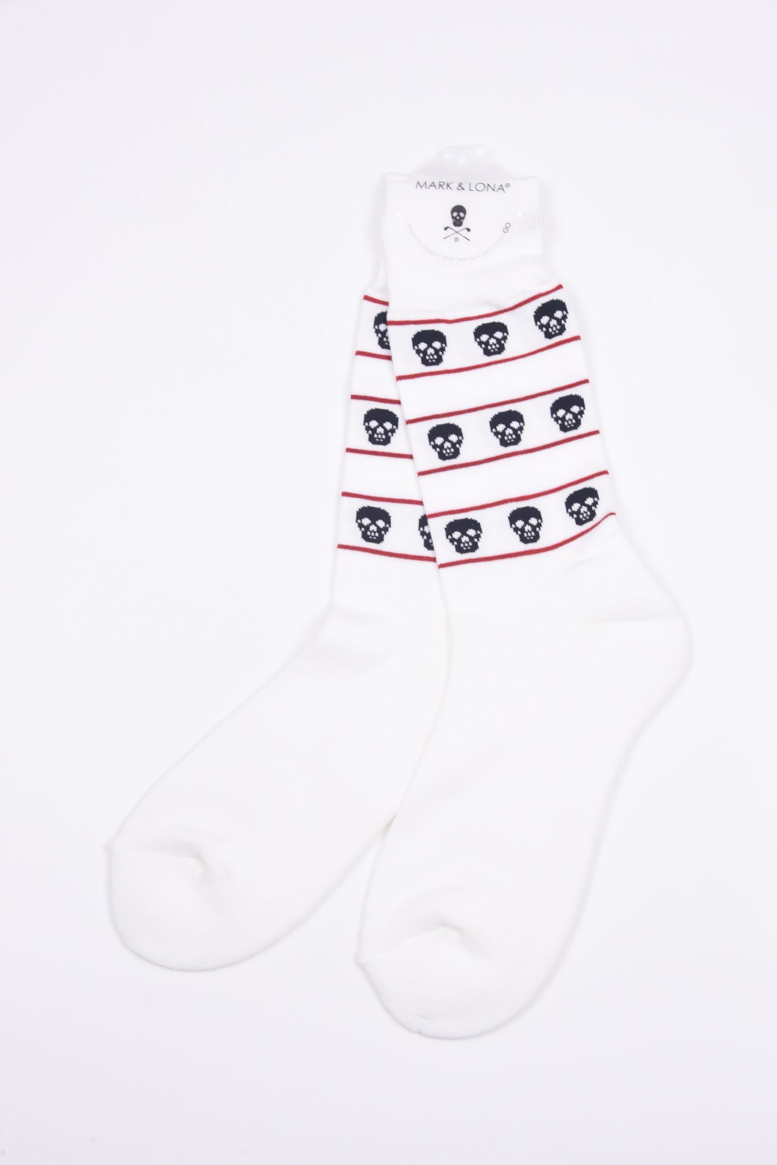ETERNAL SKULL BORDER SOCKS / スカルジャカード ハイクルーソックス (ホワイト)