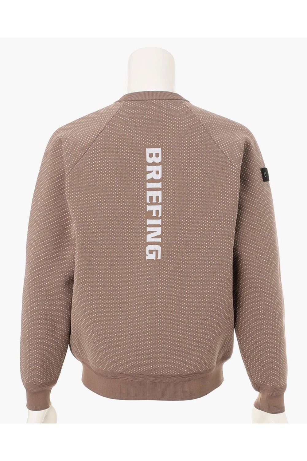 【26AW】 MEN’S BIRDS EYE KNIT CREWNECK / バーズアイパターン ブランドロゴ クルーネックニット (モカ)