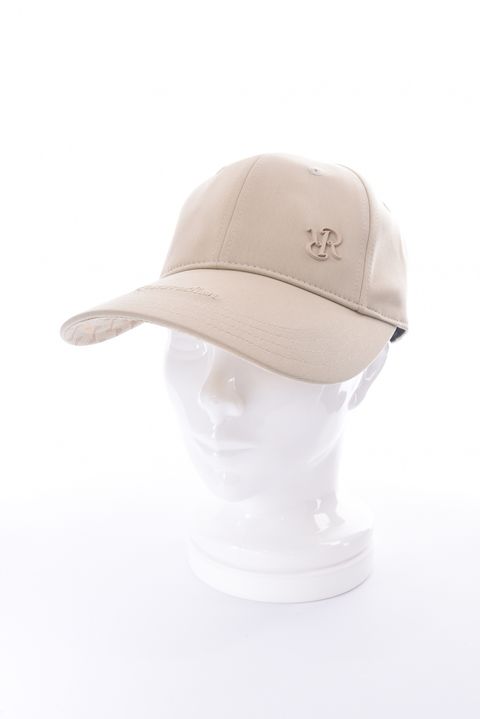 【26SS】 WIDE BRIM CAP / ブランドロゴ刺繍 本革ベルト つば広キャップ (ベージュ)*