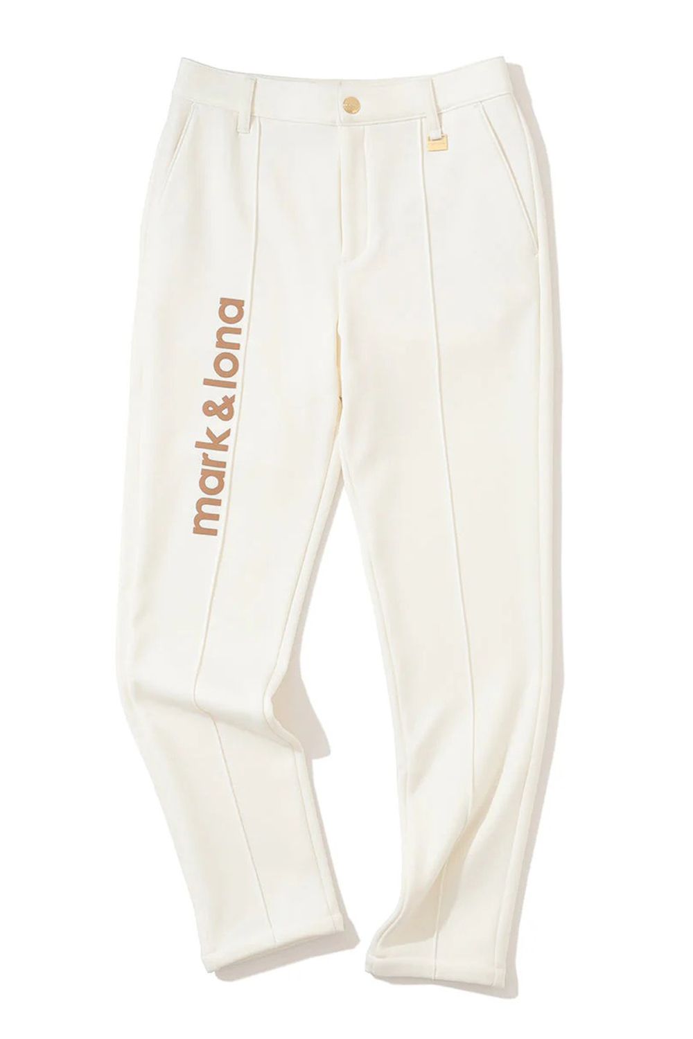 【2025AW】【レディース】 ALIGN THERMAL SLIM PANTS / ブランドロゴ 裏起毛 スリムテーパードパンツ (オフホワイト)