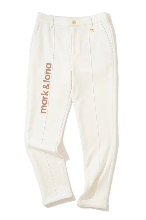 【2025AW】【レディース】 ALIGN THERMAL SLIM PANTS / ブランドロゴ 裏起毛 スリムテーパードパンツ (オフホワイト)