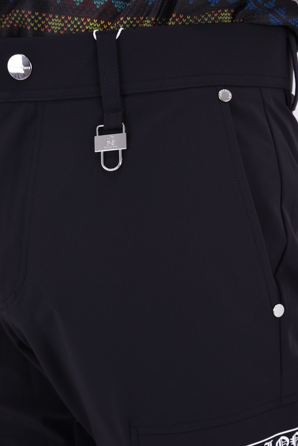 【26AW】 FRACTUR UTYLITY PANTS / ナイロンタフタ アイアンスカルプリント ストレッチロングパンツ (ブラック)