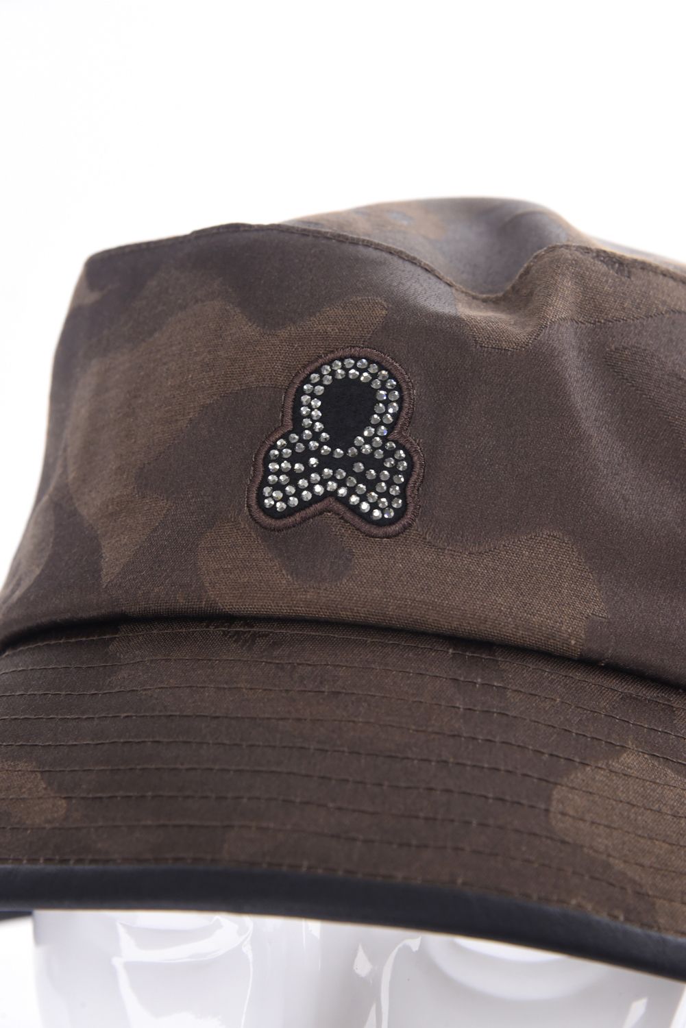 GAUGE CRYSTAL ICON HAT / オリジナルカモジャカード ドローコード付き バケットハット (ブラウン)