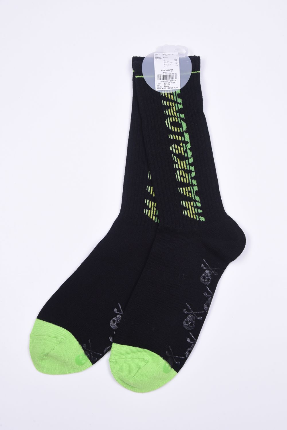 MARK&LONA - DIALOGUE SOCKS / グラデーションロゴ ハイクルーソックス (ブラック) | GOSSIP GOLF