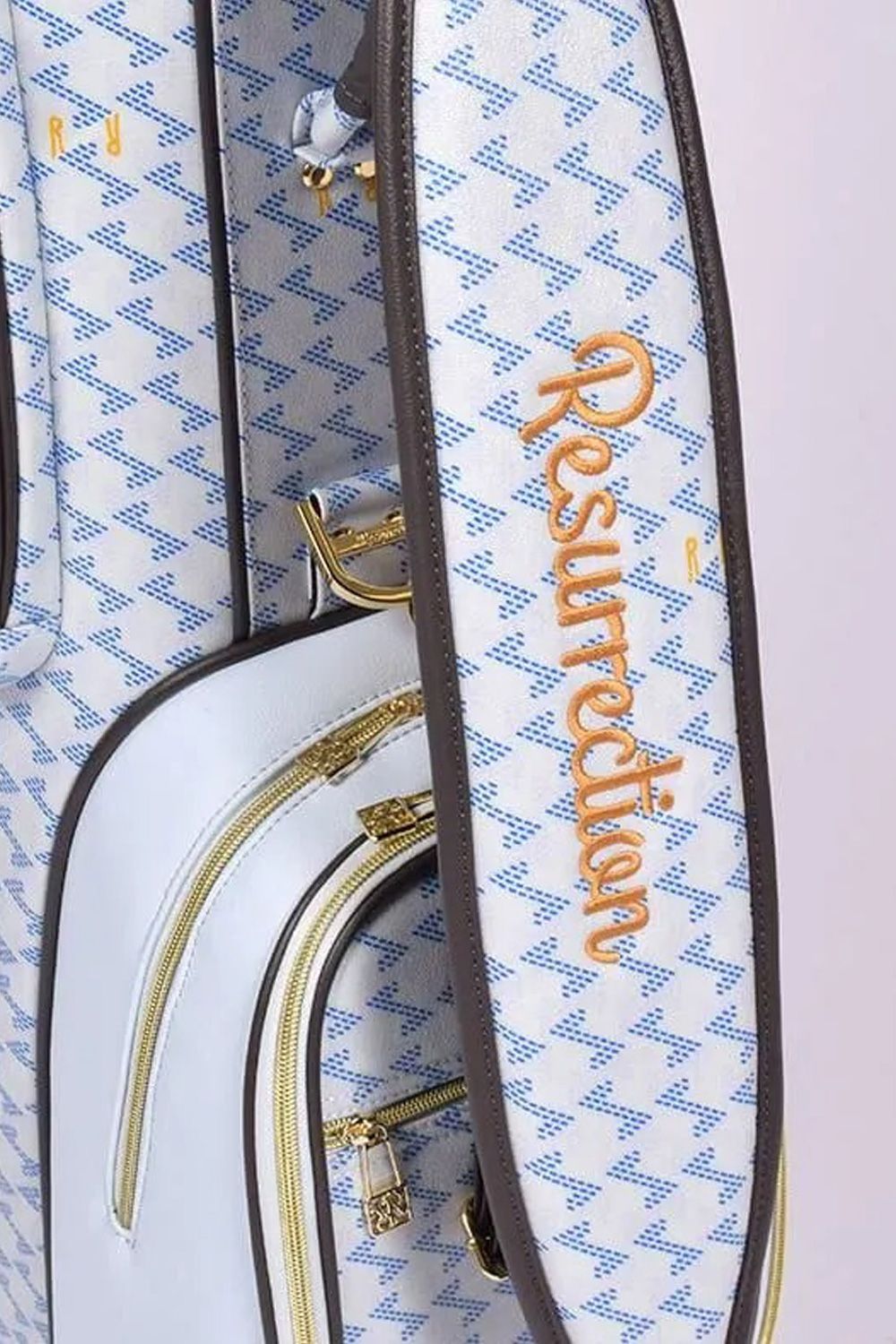 【26SS】【銀行振込・代金引換不可】【返品・交換不可】 RALLINA (ラリーナ) / ブランドオリジナルテキスタイル カートタイプ キャディバッグ （アクア）*