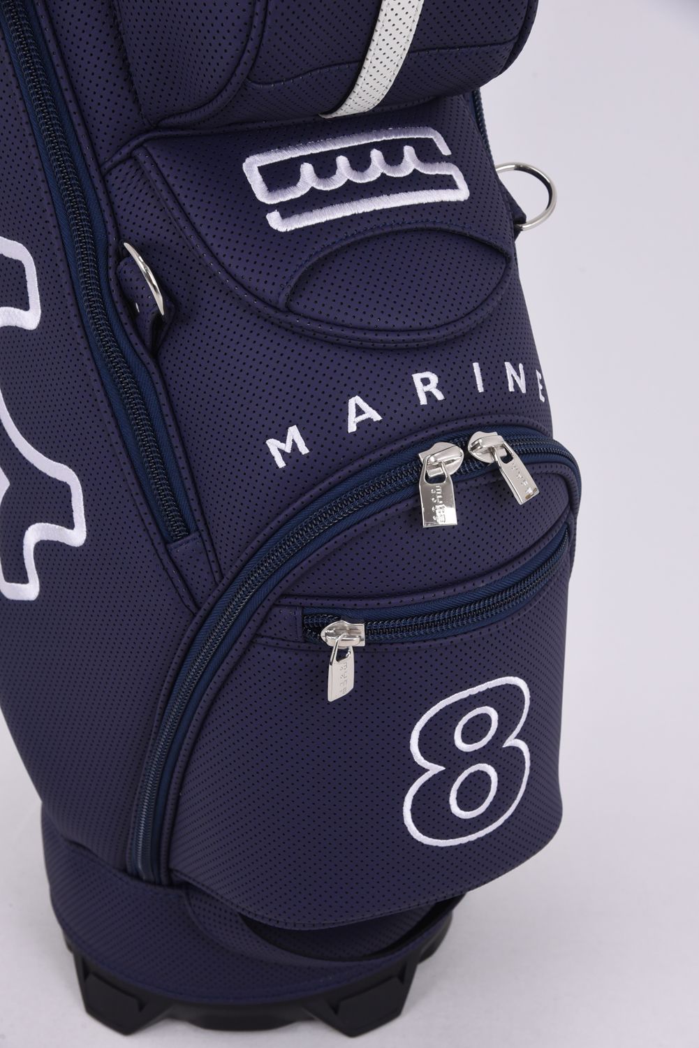 【26SS】【銀行振込・代金引換不可】【返品・交換不可】 CADDY BAG & HEAD COVER / パンチングエシカルレザー カートタイプ キャディバッグ&ヘッドカバーセット (ネイビー)