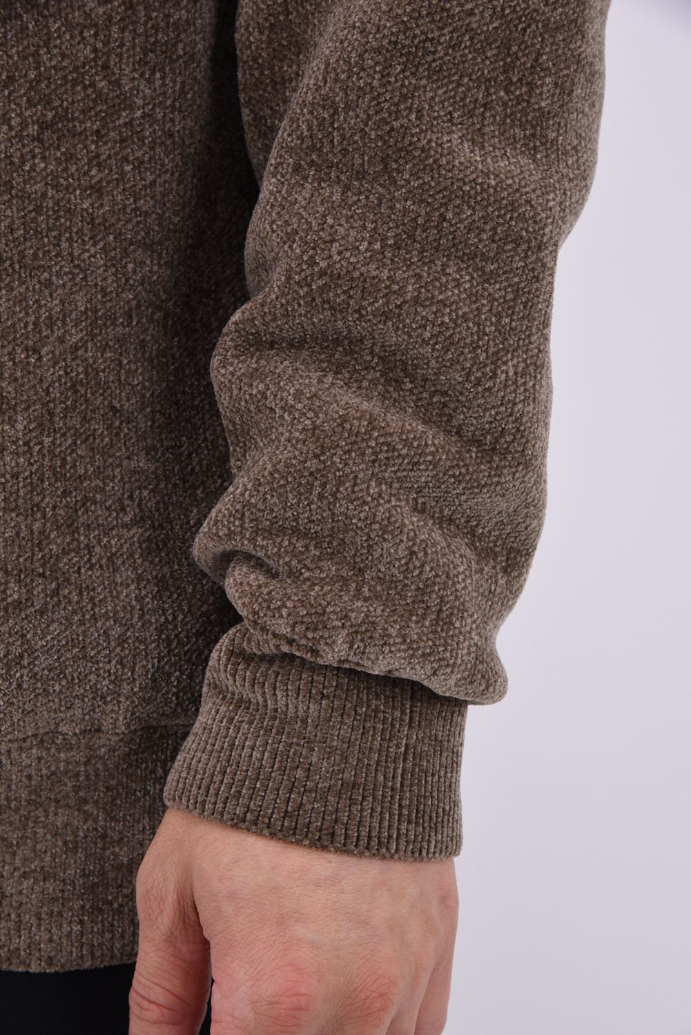 【26AW】 AIRSHUT MOLE YARN HIGH NECK KNIT / モールヤーン 防風裏地 ハイネックニット (ブラウン)*