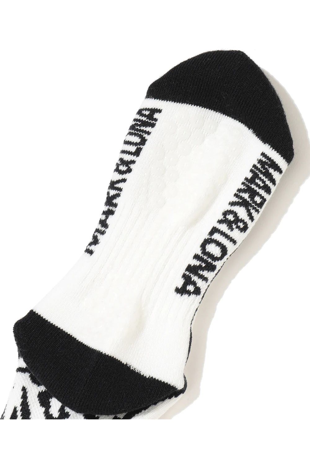 【26SS】【レディース】 PANTERA GRIP CREW SOCKS / レオパードパターン ジャパンメイド レイヤード風クルーソックス (ホワイト)