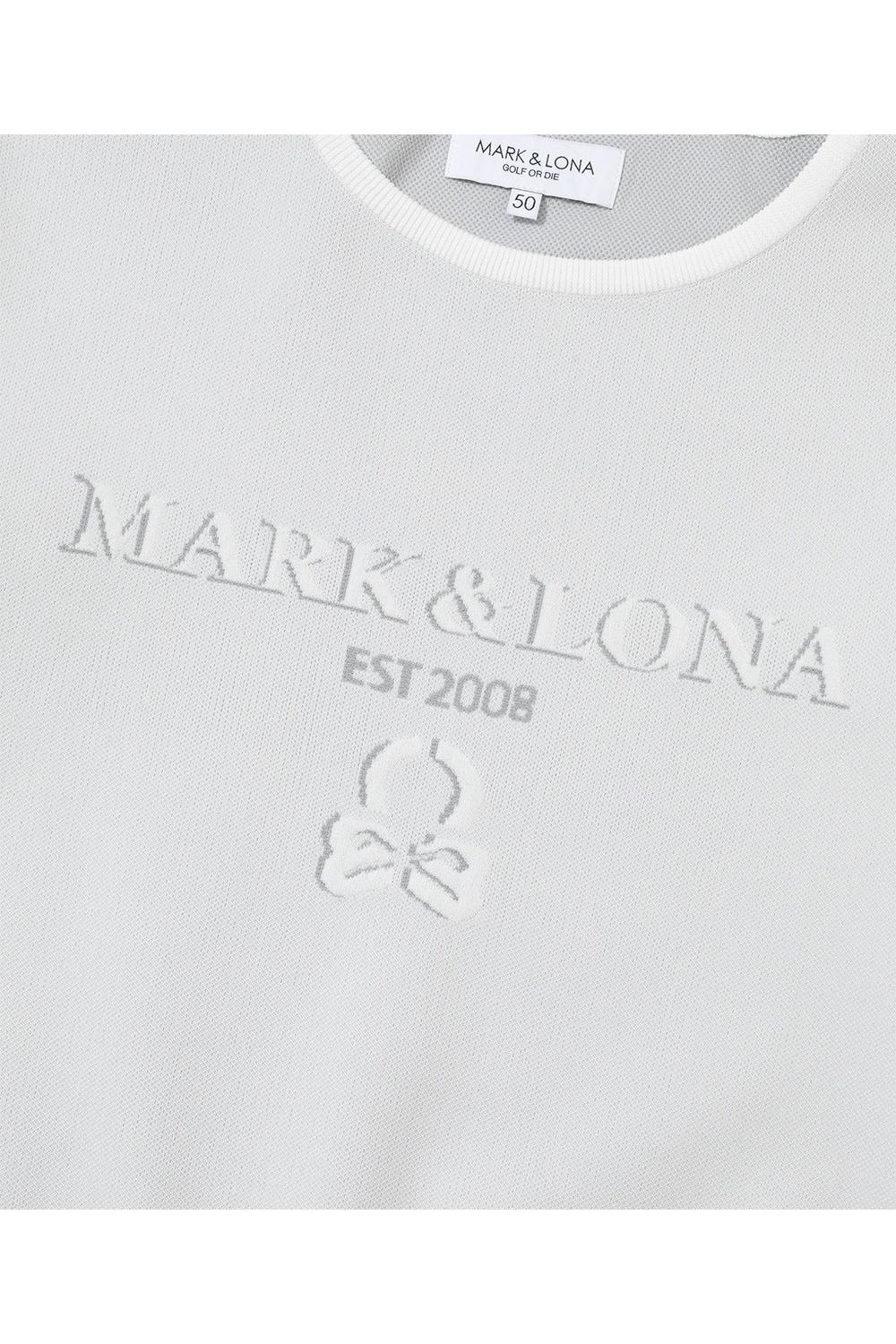 【26SS】 GAUGE BACK PANEL CAMOUFLAGE CREW / オリジナルカモジャカード ブランドロゴ クルーネックニット (ホワイト)