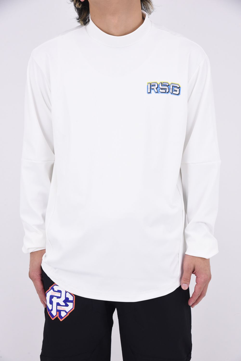 L/S MOCKNECK / BIG LUCHAグラフィックプリント ロングスリーブ モックネック (ホワイト)