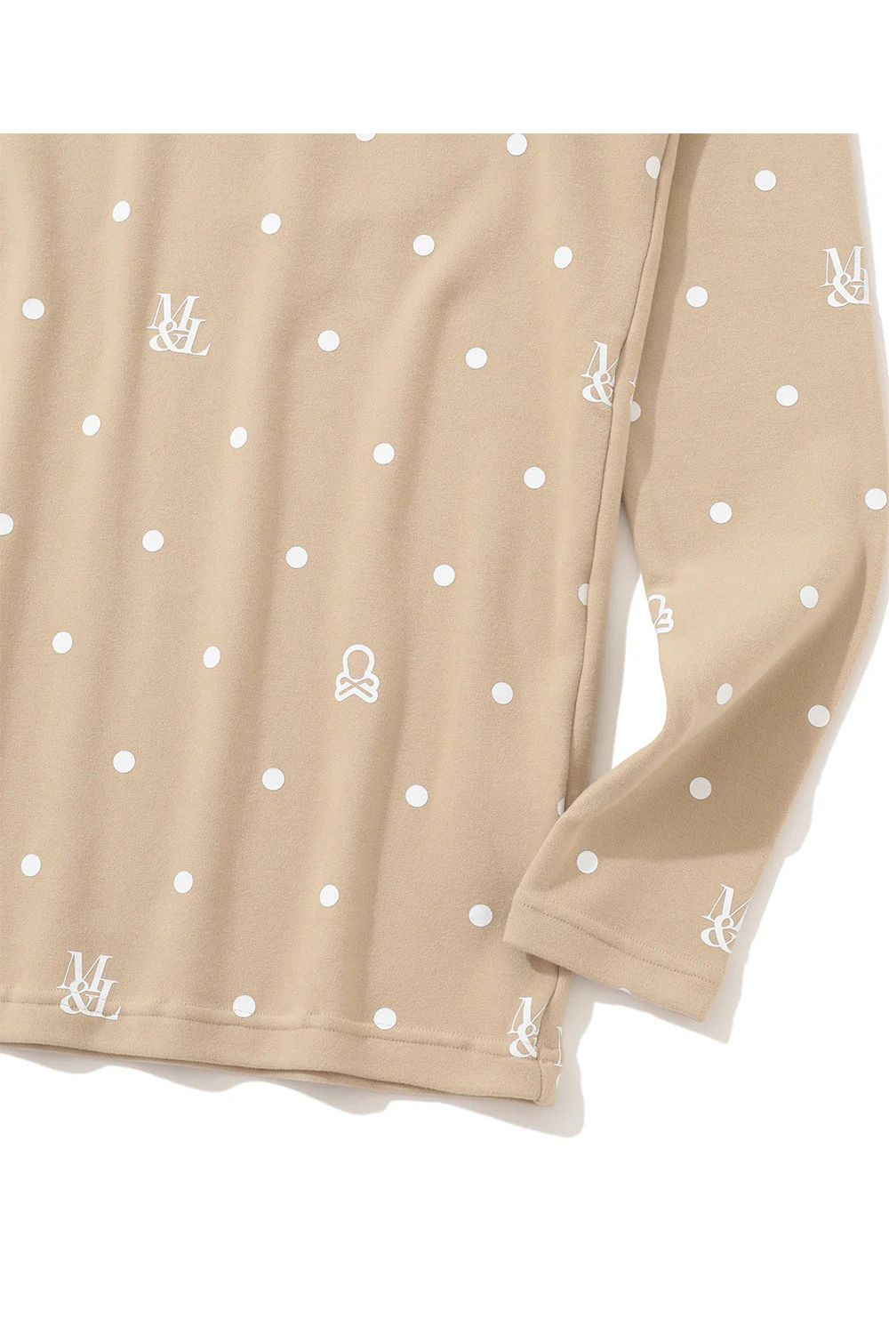 【2025AW】 D●T MOCK NECK LAYER / ドットパターン サークルスカル モックネックインナー (ベージュ)