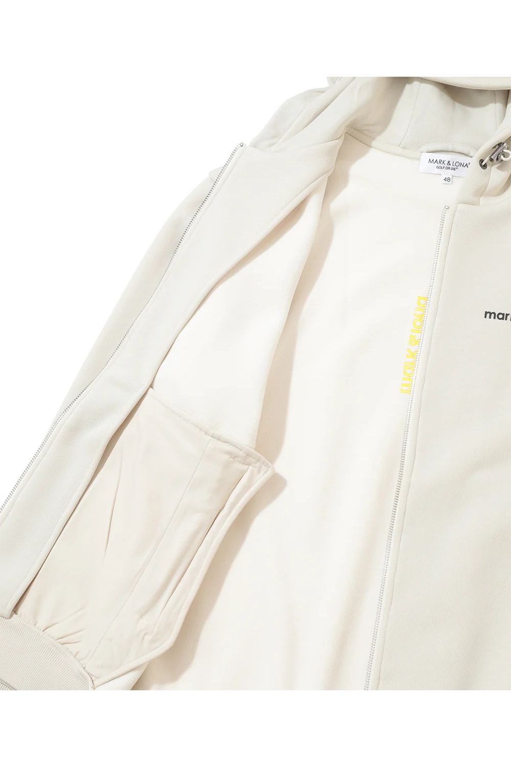 【2025AW】 HOODIE / 裏フリース スウェット素材 ジップアップフーディー (オフホワイト)