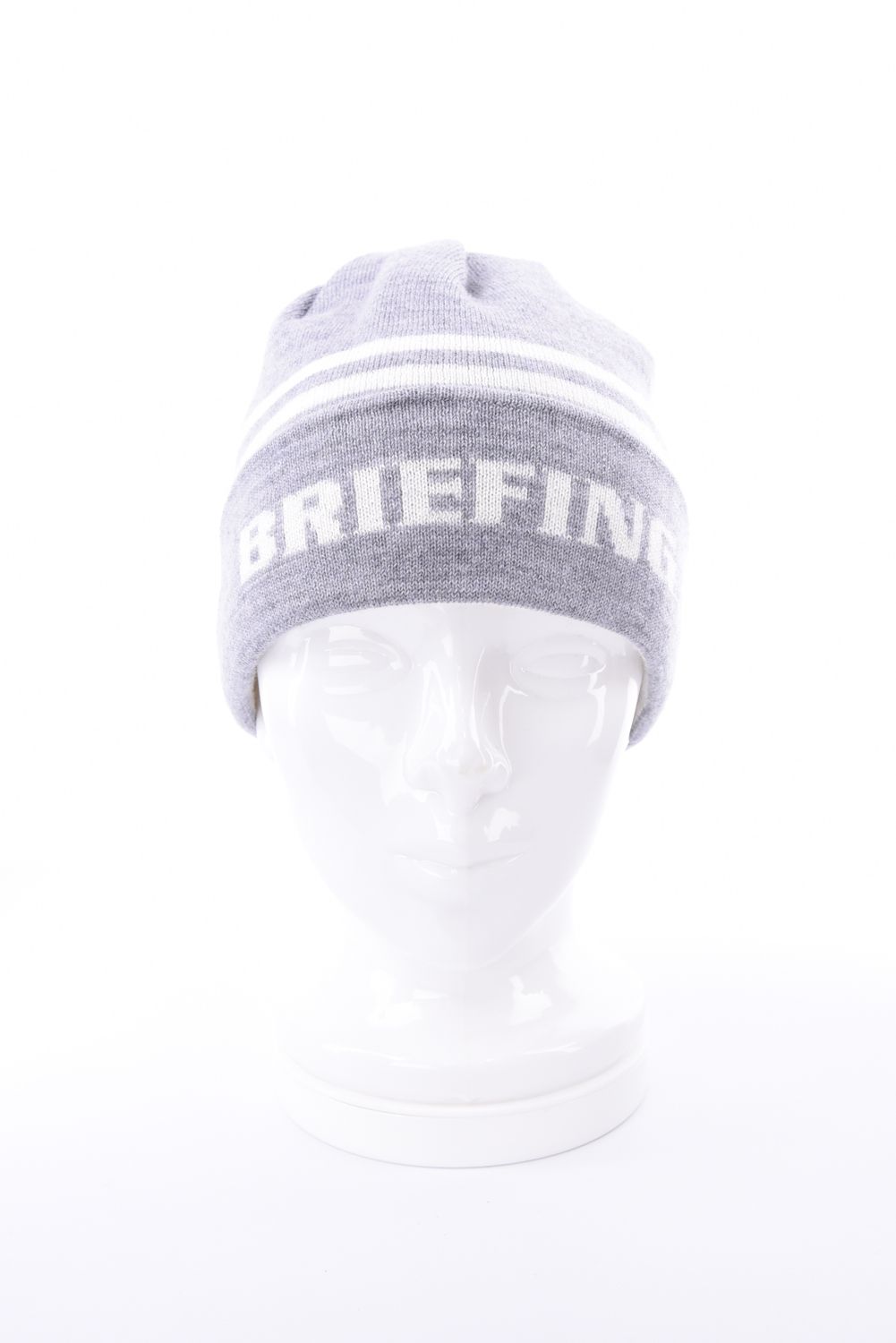 【26AW】 MEN’S WR WOOL KNIT DOUBLE LINE LOGO BEANIE / ブランドロゴ ダブルライン ニットビーニー (グレー)