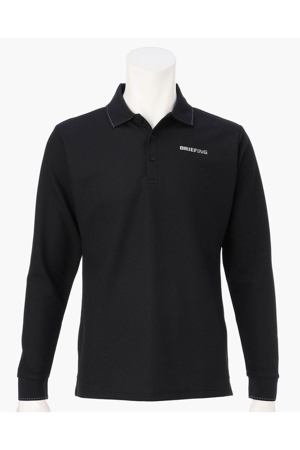 【26AW】 MEN’S BASIC LS POLO / ベーシック ブランドロゴ 長袖ポロシャツ (ブラック)
