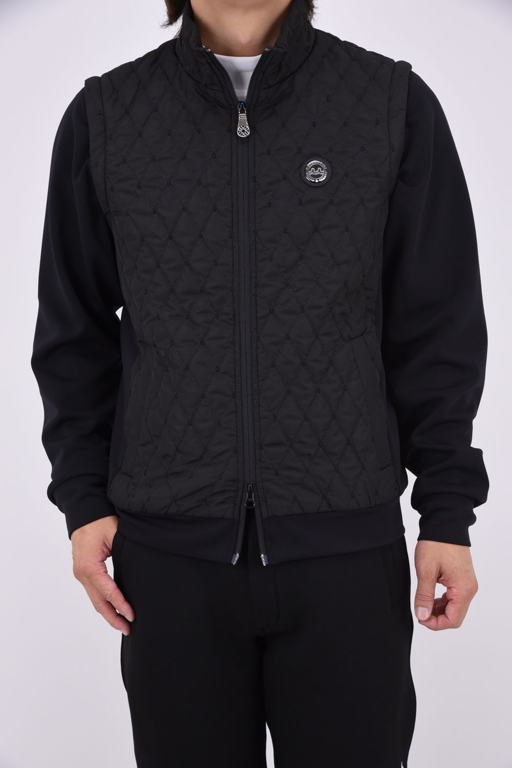 【26AW】 BLOUSON / ダイヤキルティング スリーブデタッチャブル 2WAYブルゾン&ベスト (ブラック)