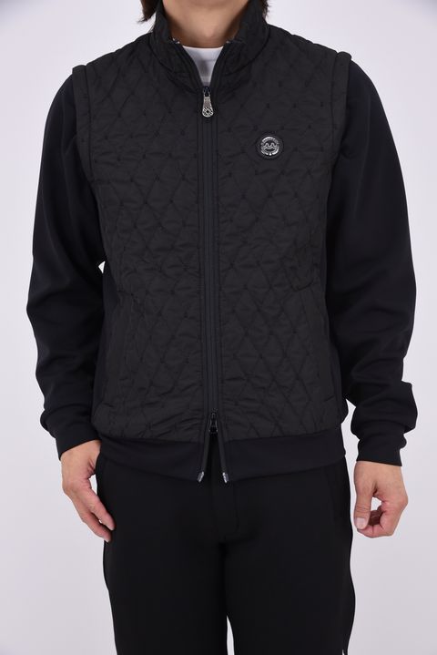 【26AW】 BLOUSON / ダイヤキルティング スリーブデタッチャブル 2WAYブルゾン&ベスト (ブラック)