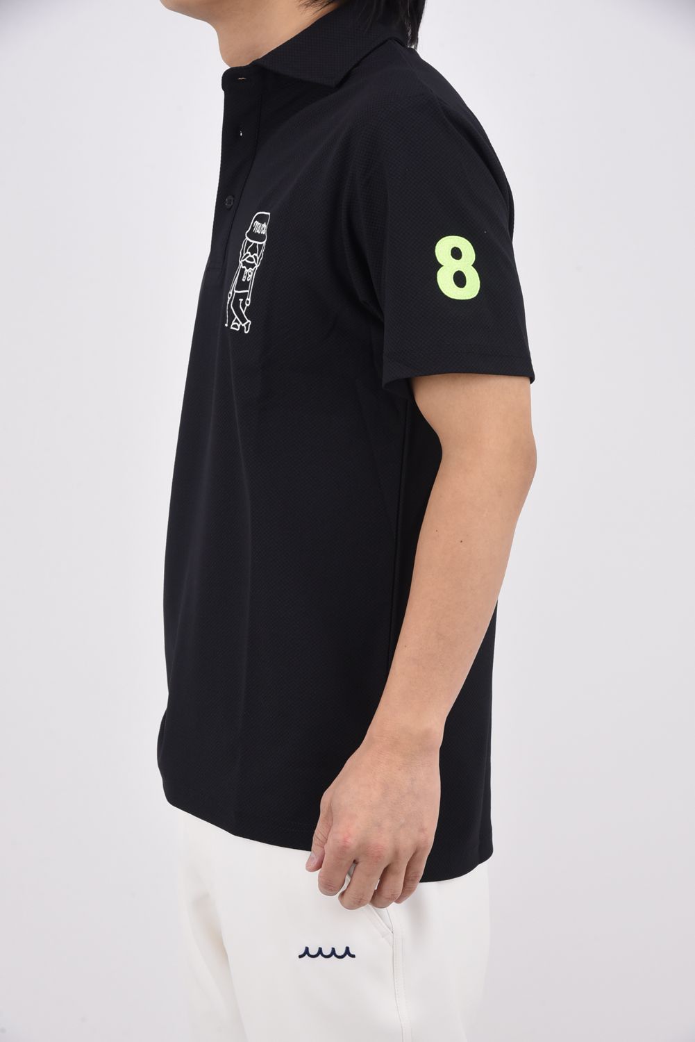 【26SS】 BLISTER KNIT JACQUARD POLO SHIRT / ブリスターニット ジェントル刺繍ワッペン ポロシャツ (ブラック)