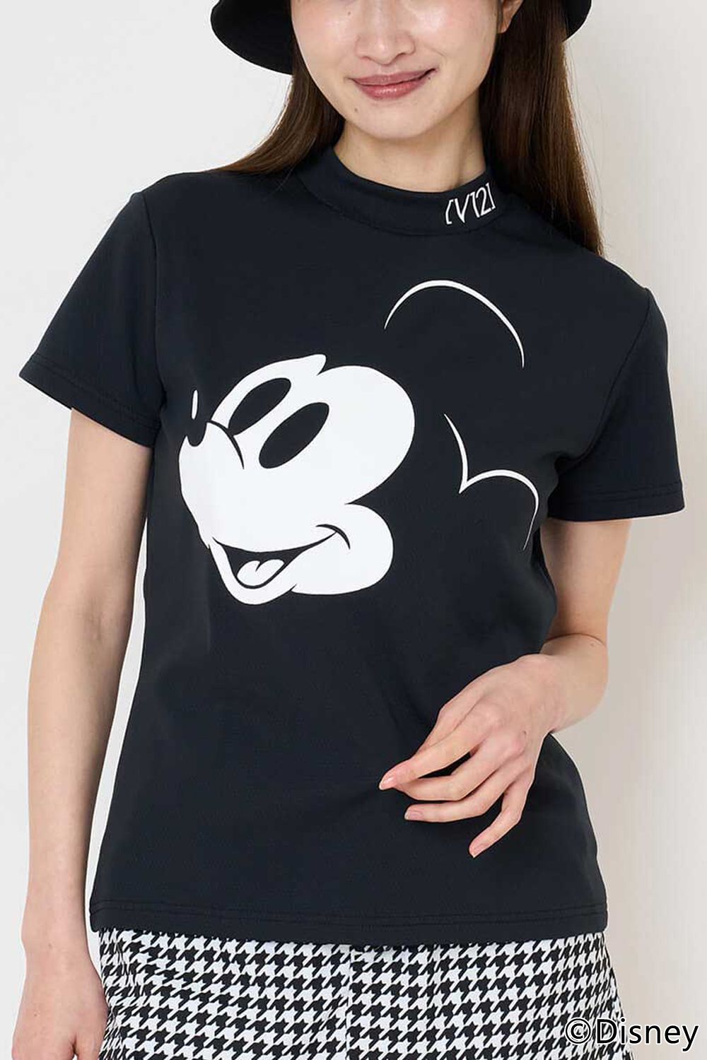 【26SS】【レディース】 BIG FACE MOCK / ディズニーコレクション モックネックTシャツ (ブラック)