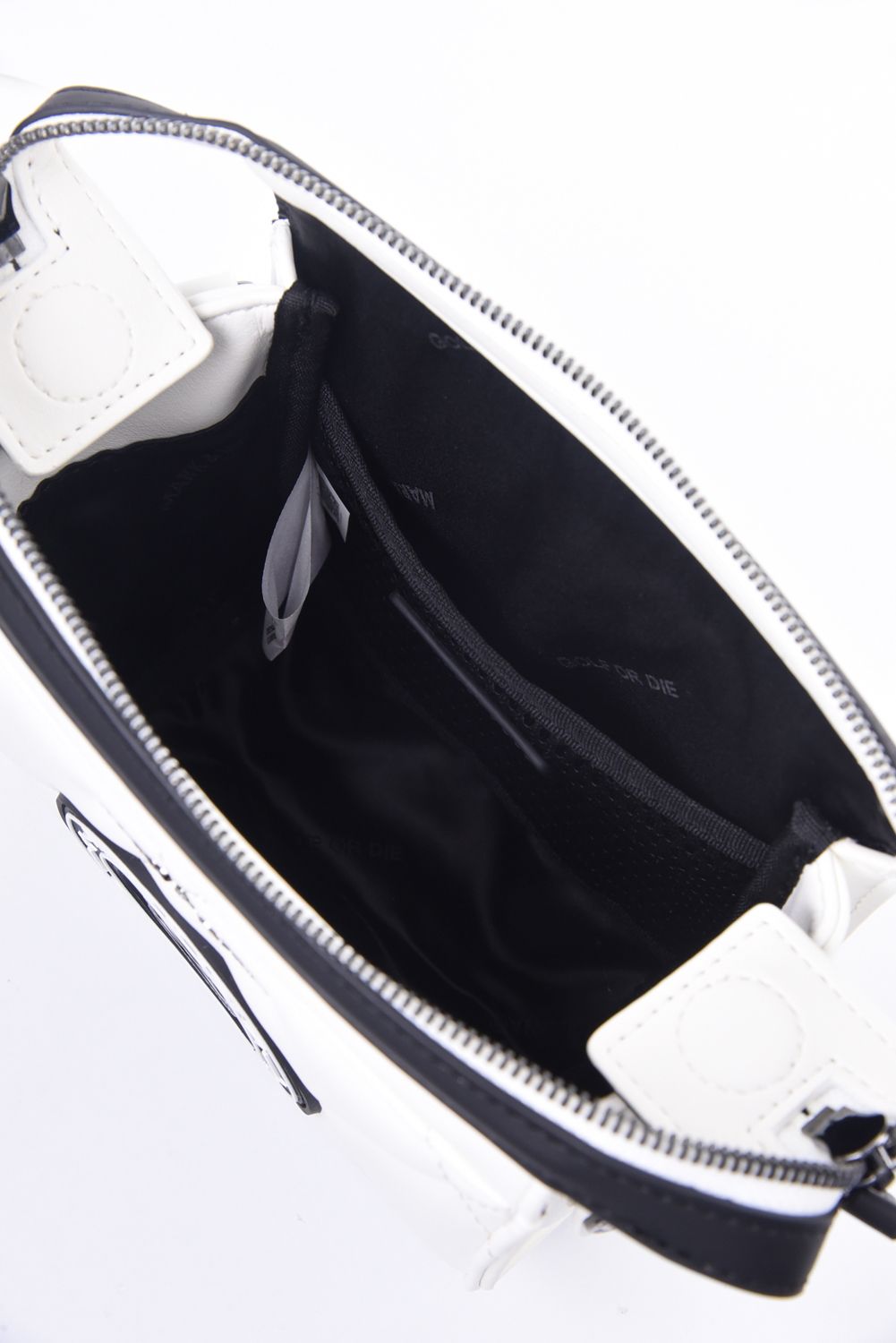 ETERNAL QUILTED 2-WAY BELT BAG / シンセティックレザー サークルスカル キルティング 2WAYウエストポーチ (ホワイト)