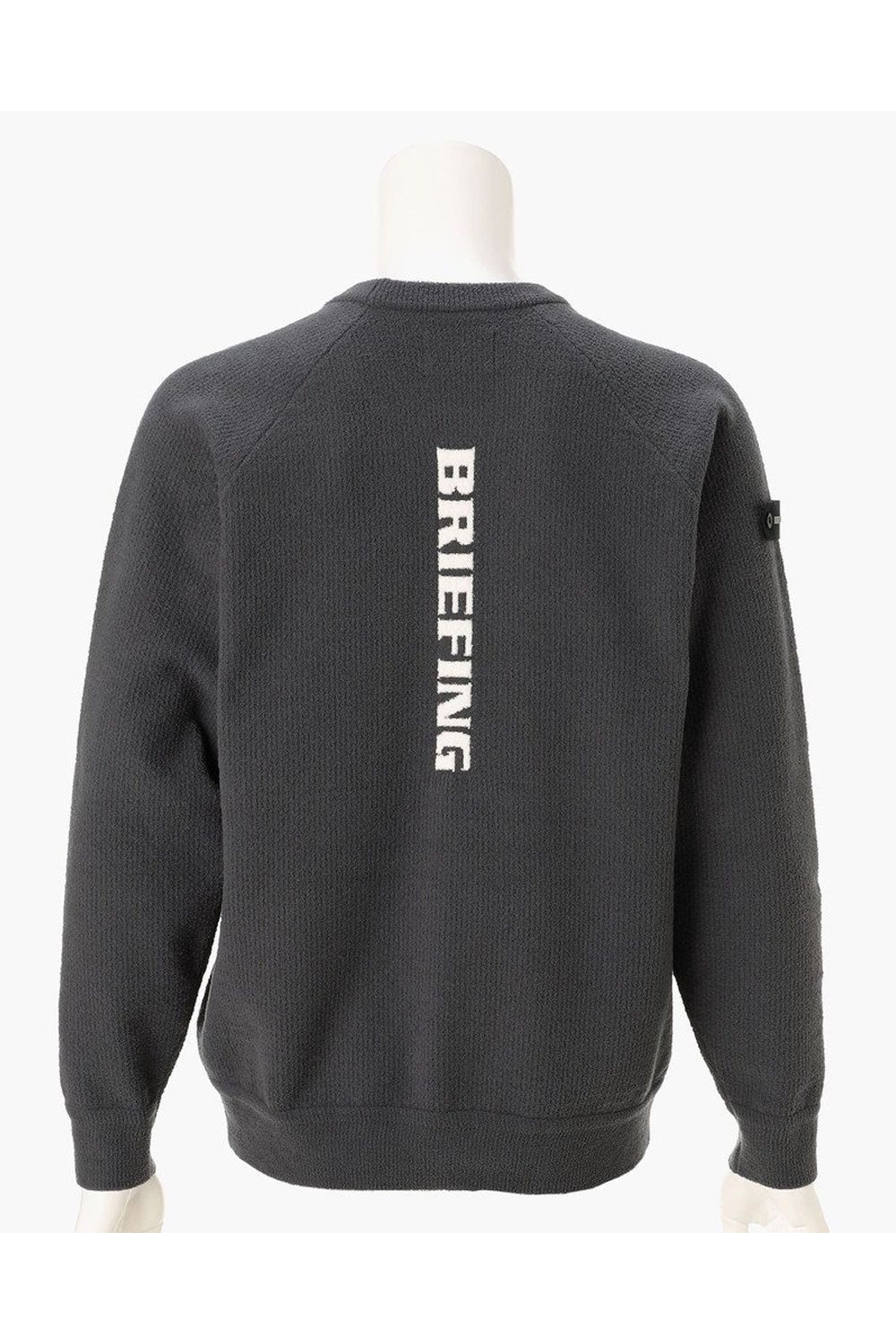 【26AW】 MEN’S AIRY YARN KNIT CREWNECK / エアリーファブリック ブランドロゴ クルーネックニット (チャコール)