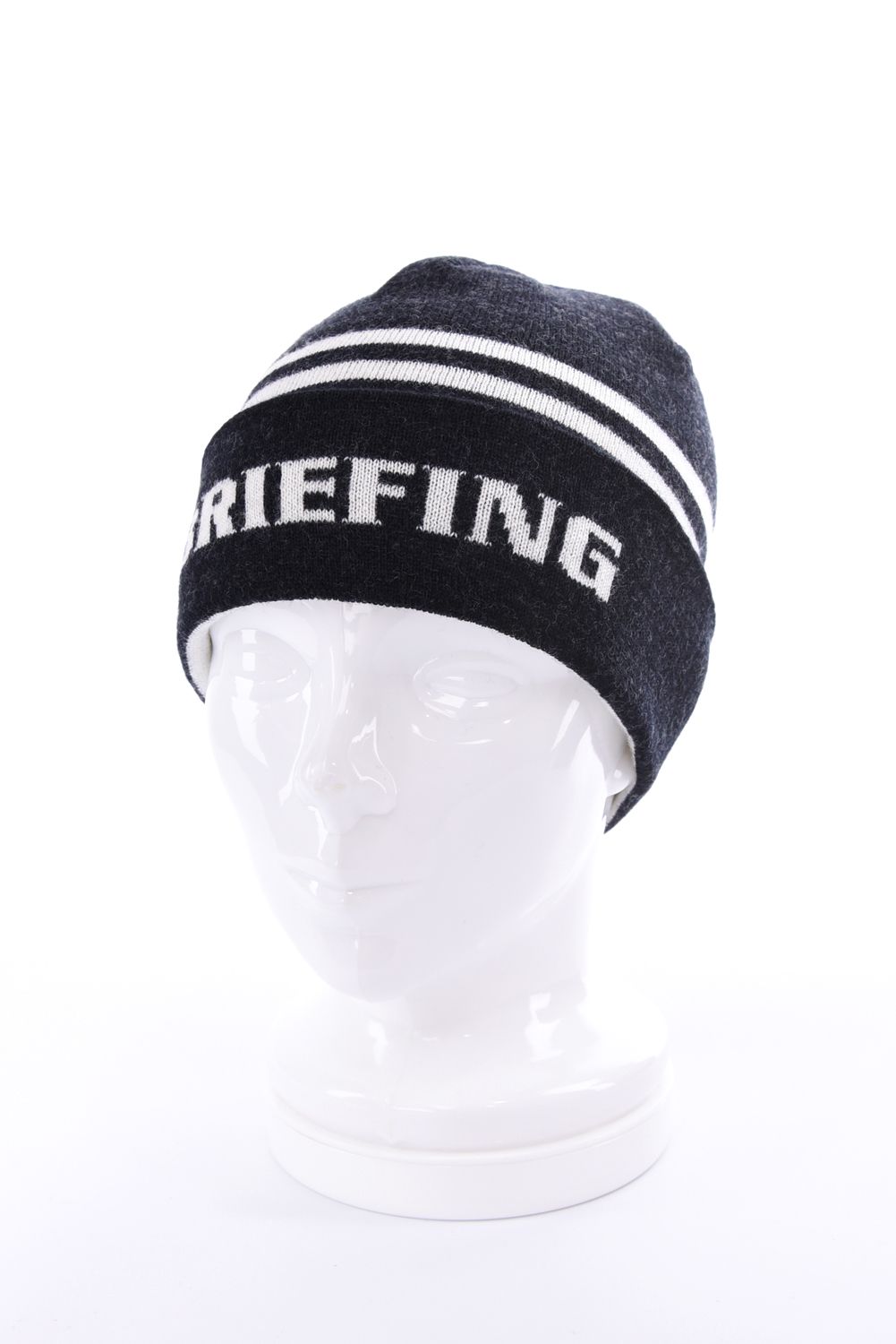 【26AW】 MEN’S WR WOOL KNIT DOUBLE LINE LOGO BEANIE / ブランドロゴ ダブルライン ニットビーニー (ブラック)