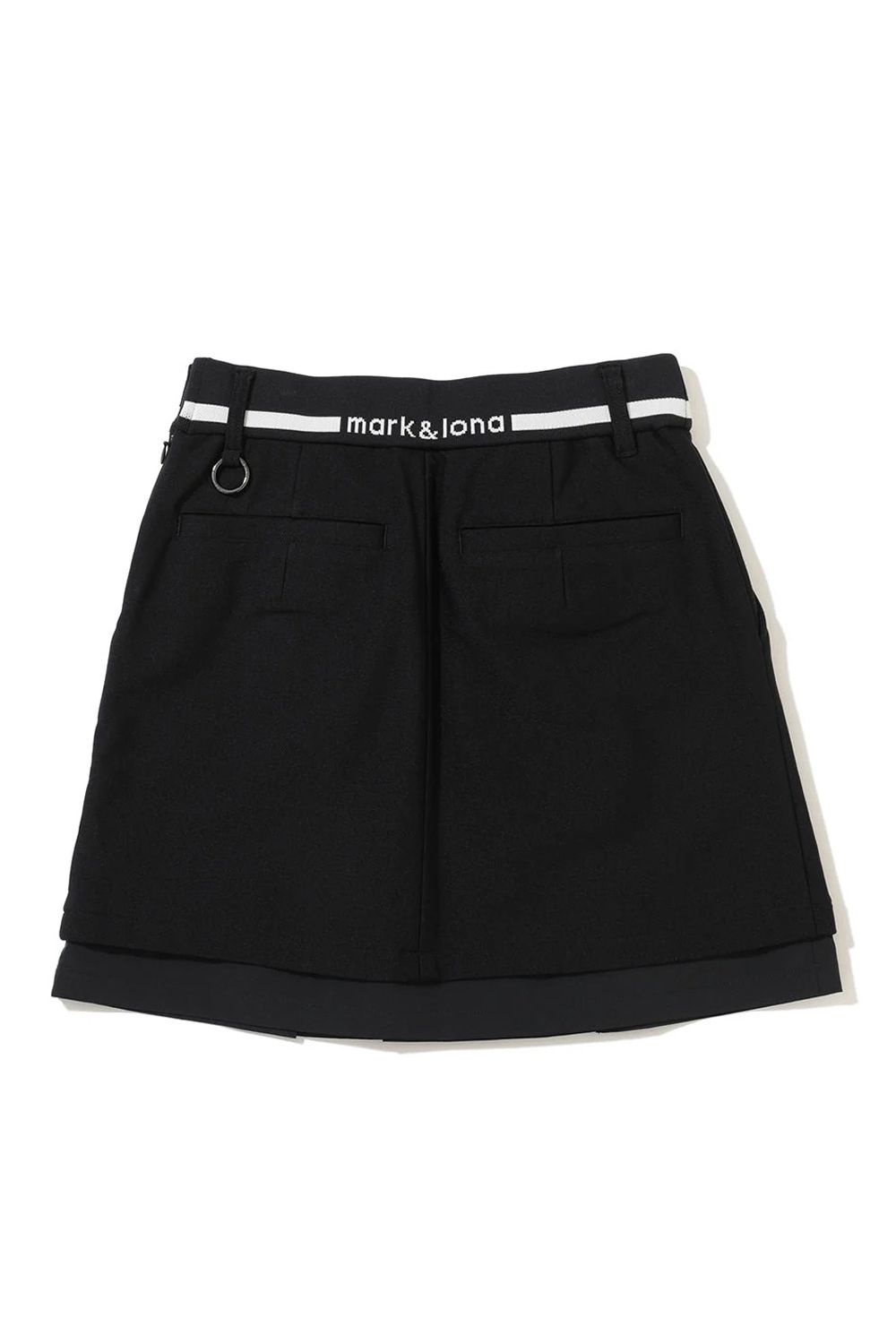 【2025AW】【レディース】 CORNEL LAYERD PLEATED SKIRT / ブランドロゴジャカードリブ レイヤードプリーツスカート (ブラック)
