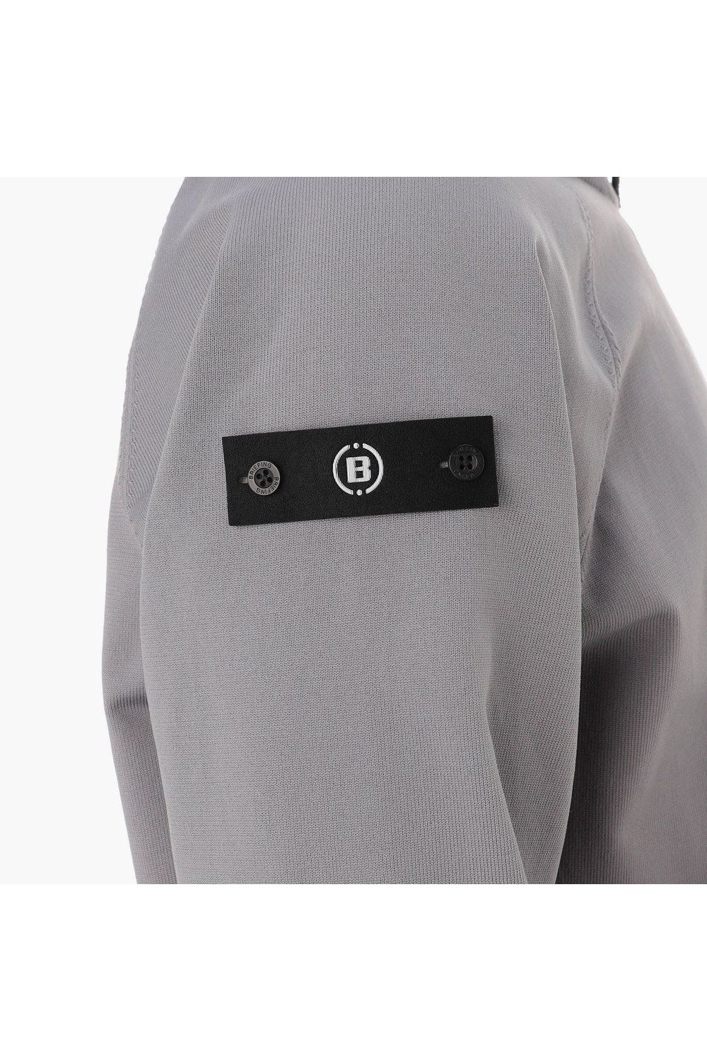 【26AW】 MEN’S PLANE KNIT HALFZIP / BGロゴ ハーフジップニット (グレー)