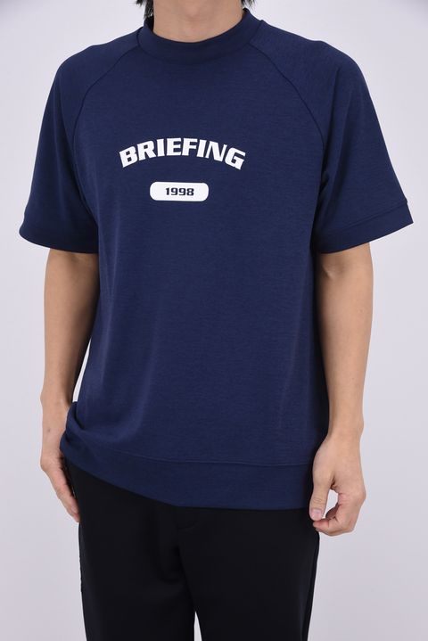 【26SS】 MEN’S COLLEGE LOGO HIGHNECK / カレッジロゴ リラックスフィット モックネックTシャツ (ネイビー)