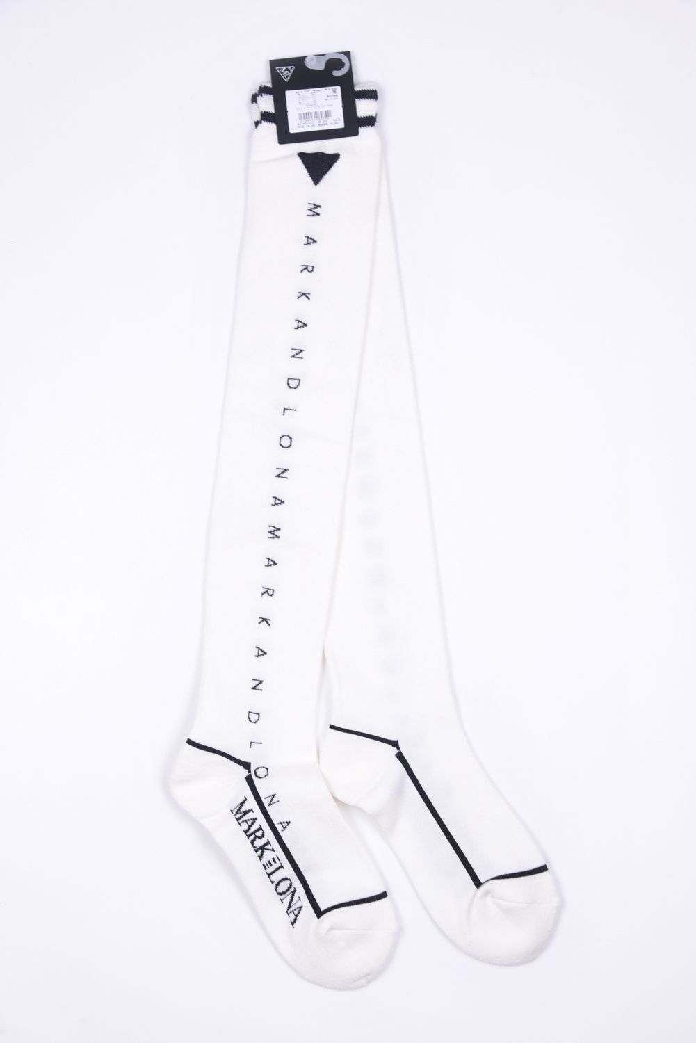 【26SS】【CODE COLLECTION】【レディース】 TOSX / ジャパンメイド レターグラフィック オーバーニーソックス (ホワイト)