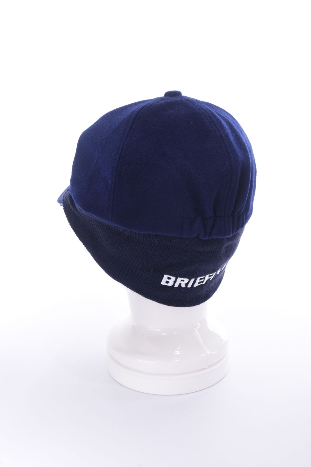 MEN'S WOOL WARM CAP / ウール混 ブランドロゴ ウォームキャップ (ネイビー)