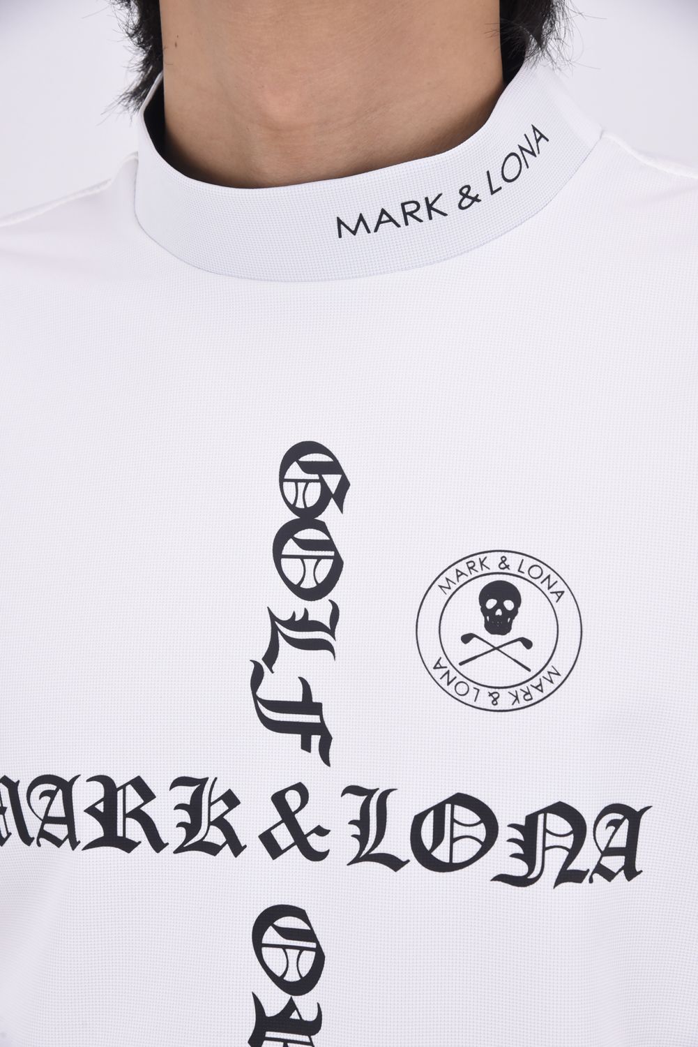 【26SS】 CROCE WAFFLE MOCK NECK TEE / ナイロンワッフル ブラックレターロゴ モックネックTシャツ (ホワイト)