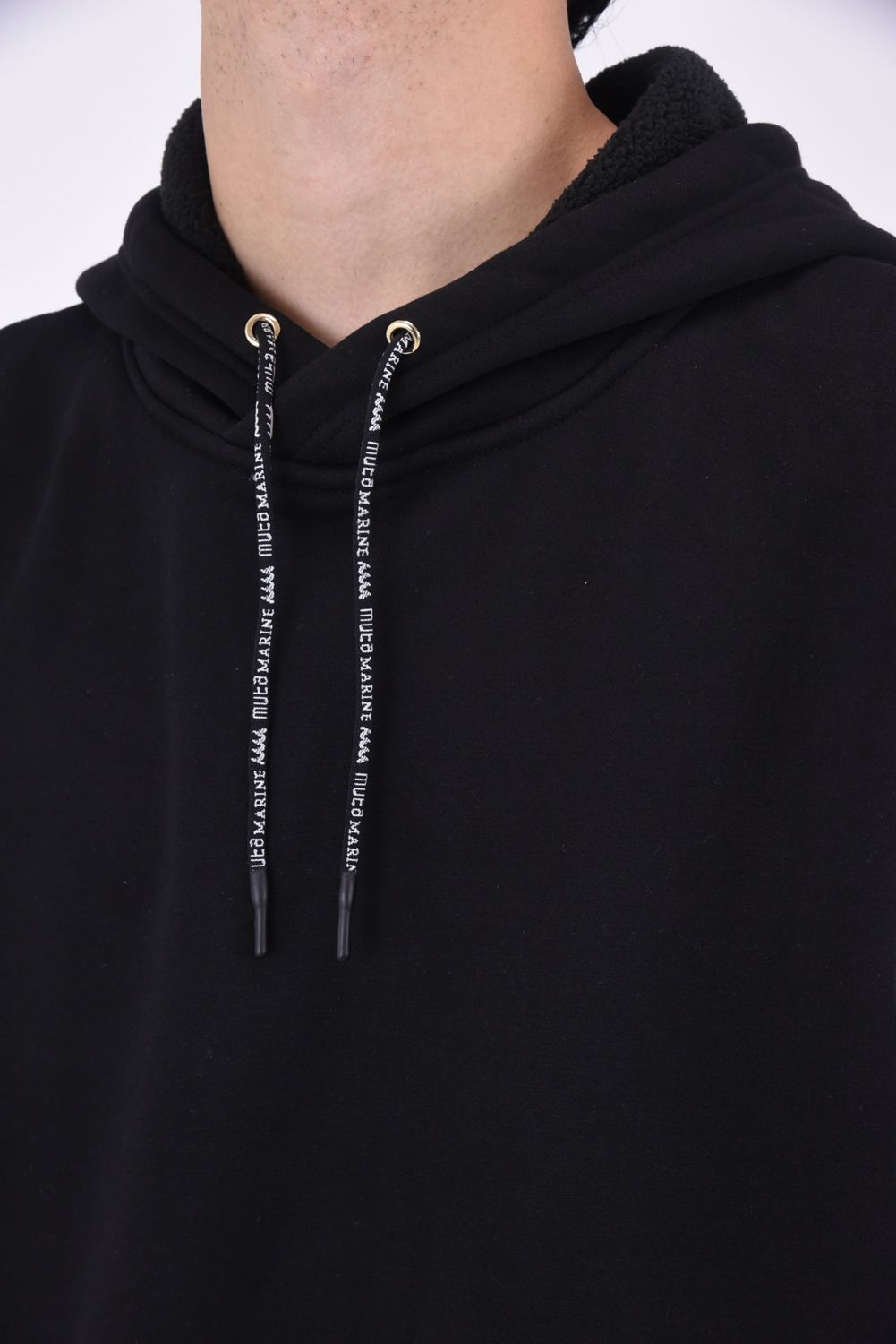 muta - LOGO BIG HOODED SWEATSHIRT / ロゴ 裏フリース 切替 BIG